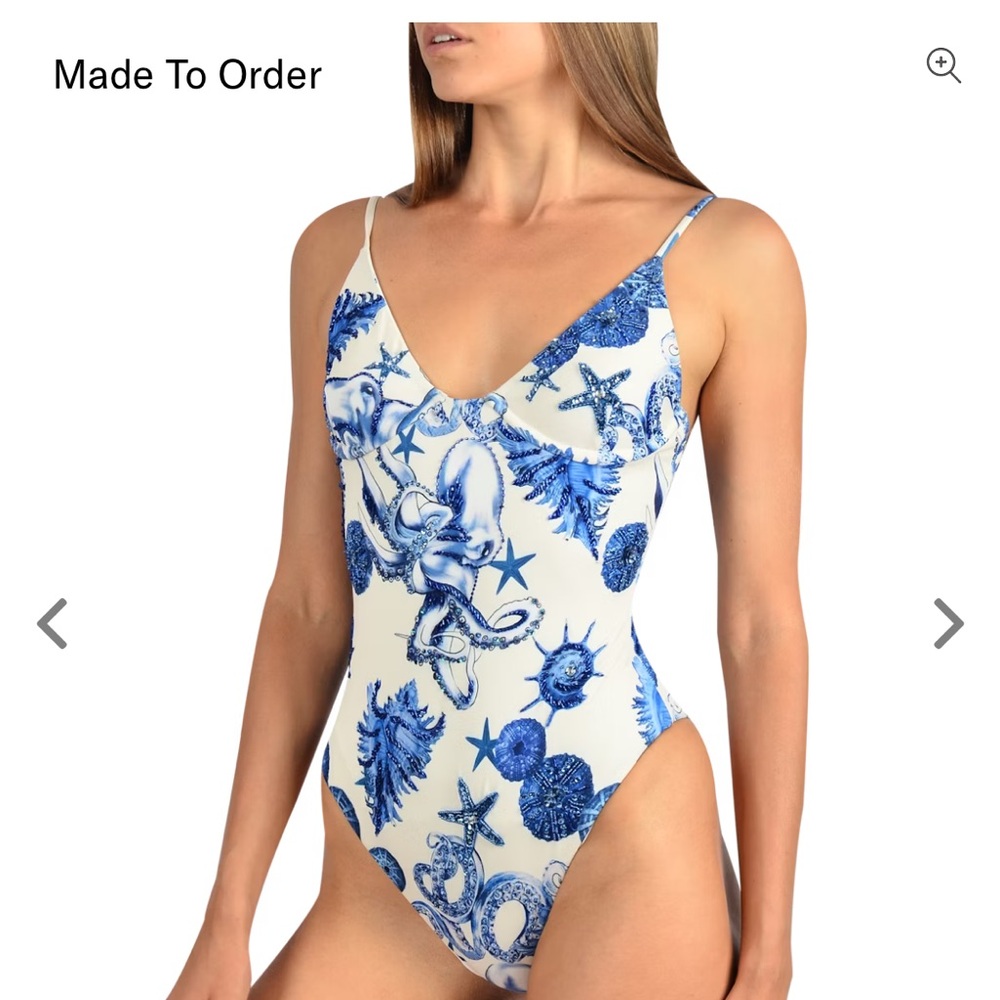 Oceanus Blue and White Octopus Women's One Piece Swimsuit
